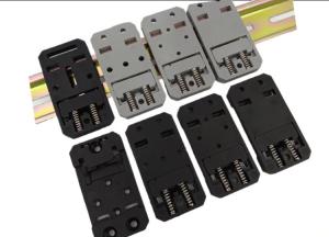 35mm Wide 67.5mm Long Nylon PA66 DIN Rail Clips Mount Holder A-35-2 In Black and