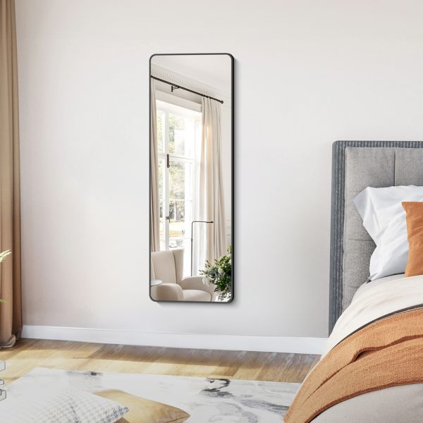 Aluminum Alloy Framed Full Length Dressing Mirror Wall Mounted Floor Standing