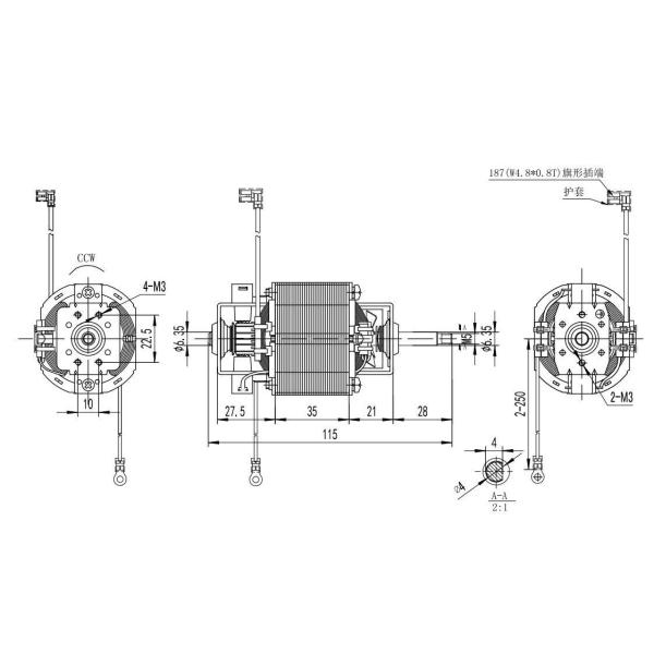 Rotation Direction CCW and CW Single-phase AC Motor for High Speed Treadmill Machine