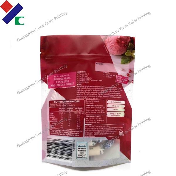 Customized Printing Plastic Packing Bag Top Zip Lock Pouch For Beef Jerky Tea Candy Whey Powder