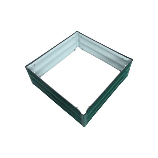 Antirruído Cama de jardim de metal exterior elevada 2*2*0.3Ft Para ervas Succulente Verde escuro
