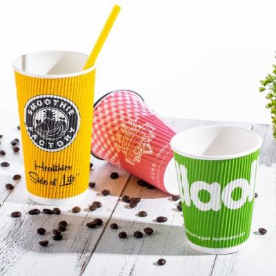 Pe dobro revestido para levar embora a parede de papel da ondinha dos copos de café que corta Handmake