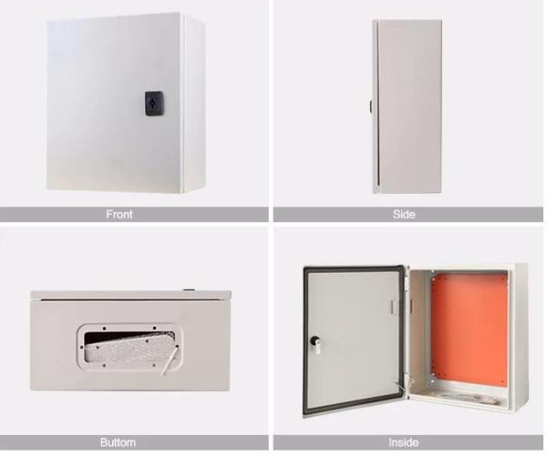 Grey Stainless Steel Electrical Cabinets / Steel Electrical Box Smooth Surface