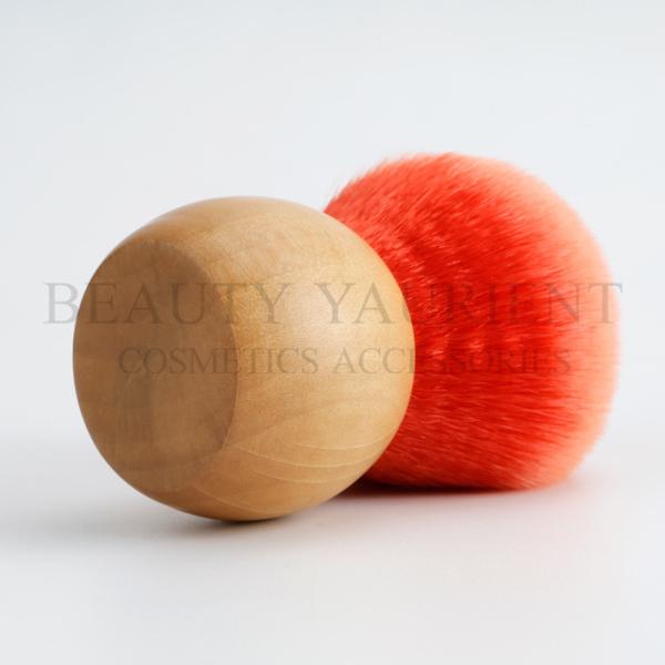Wooden Base Red Bamboo Kabuki Brush Round Kabuki Brush Eco Friendly