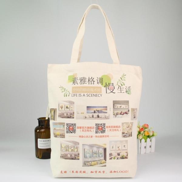 Eco Organic Printed Reusable Shopping Bags Recyclable Cotton Bag
