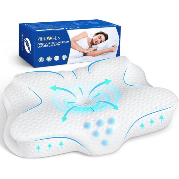 King Size Memory Foam Pillow 60 Fabric Count for Neck Head Shoulder Sleeping Support