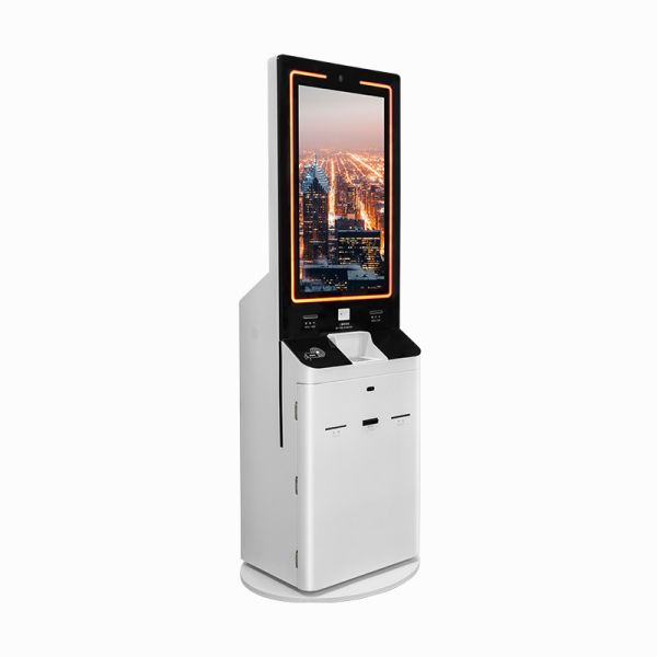 All-in-One Interactive MJK Floor Standing Kiosk Integrated Payment Cloud Management Windows OS Barcode Reader QR Code Scanner