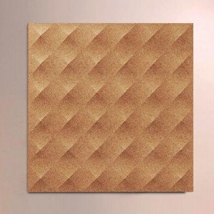 Acoustic Cork Wall Tiles with Geometric Surface, Customized Shape