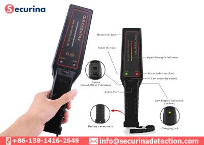varinha à mão GC-1002 do Mobile Security da barra do diodo emissor de luz do sinal do detector da segurança da bateria 9V