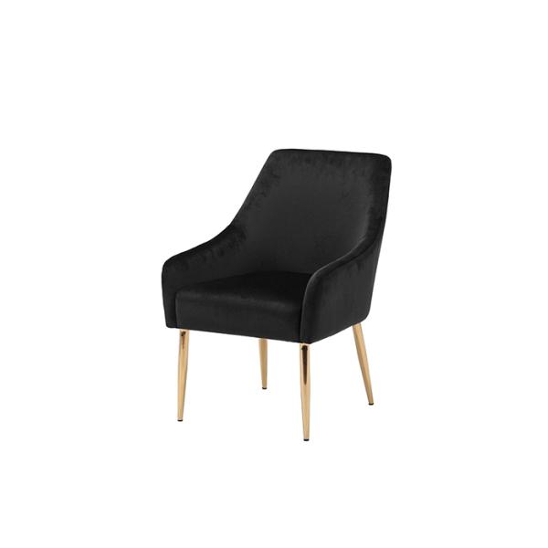 Velvet Seat 68cm Modern Accent Chair With Chrome Mtal Leg