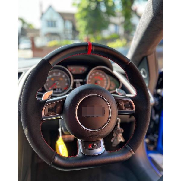 Leather Steering Wheel Cover for Audi TT RS 8J Coupe Cabriolet R8 Spyder RS3 8P RS6 C6 Avant
