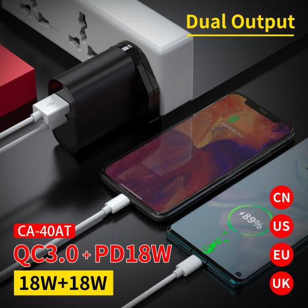 100g PD Power Adapter , Double Usb Port Charger PC Material For Iphone 12