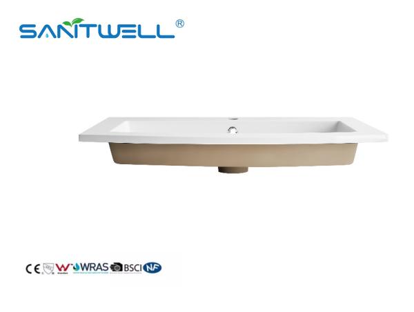 OEM durable des prix SWZ820 de modèles de bassins en pierre populaires favorables de résine Matt White Washing Hand Basins acceptable pour l'hôtel