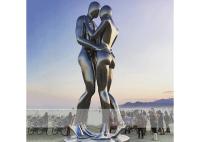 Sculptures modernes en amant en métal de sculpture en acier inoxydable de décoration carrée