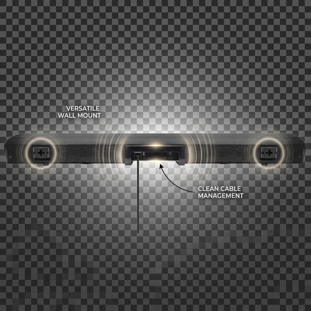 Wireless Soundbar Speaker ASW150-2.1UR 100W 89.5CM Subwoofer Surround Sound ARC HDMI