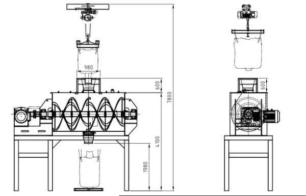 Mild Steel Industrial Food Mixing Equipment , Big Bag Mixing Line For Protein Powder