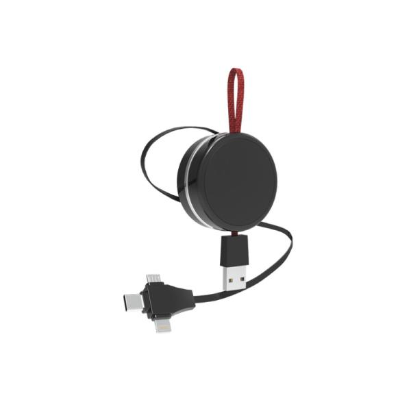2 In 1 90cm Fast Charging USB Cables Retractable Data Cable Custom Logo