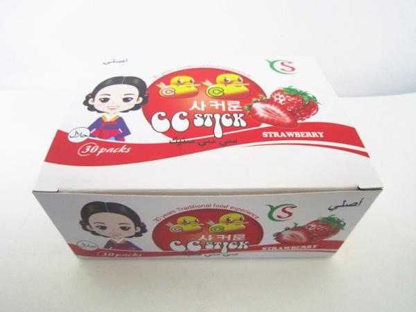 14.4g Strawberry flavor CC stick candy in box children's favorite healthy and yummy