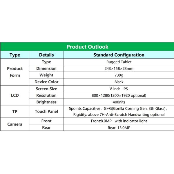 Outdoor HD LCD Rugged Tablet PC Windows10 8000mAh Battery PCAP All In One 8.4 Inch