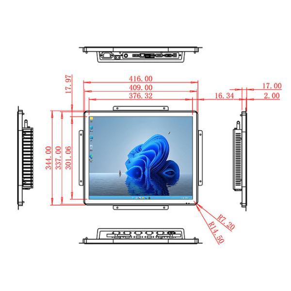 19-Inch Windows Control Hub for Security Systems, Smart Factory Monitoring, Educational Interfaces, and Digital Signage Applications