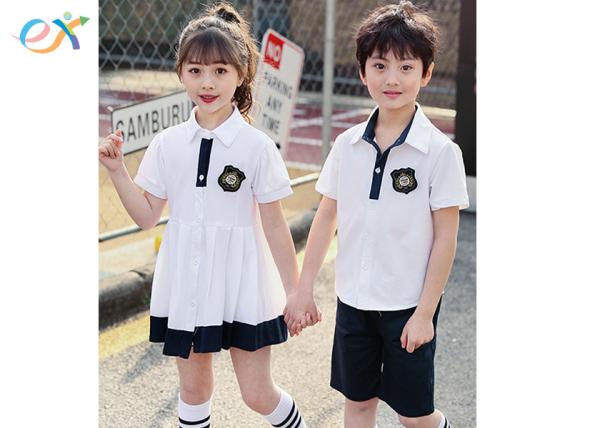 Cool Custom School Uniforms / Summer School Uniform White Dress And Polo Shorts