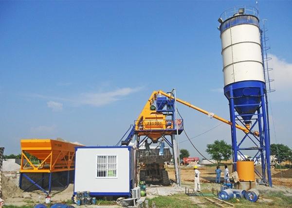 Portable Ready Mix Concrete Batch Plant , Precast Stationary Dry Mix Concrete Plant