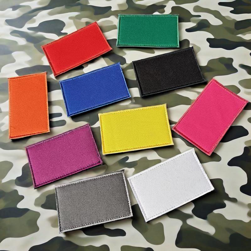Custom Colors Embroidered Sew-On Badges Hook and Loop Blank Fabric Patches for Clothing & Backpack Decoration Hook Loop Type