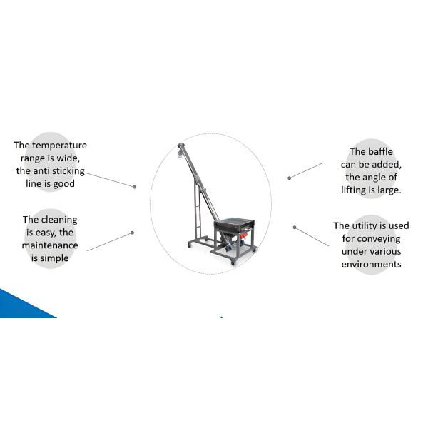 manguera de PE especializada para el transporte de polvo en la industria alimentaria - transportador de alimentación de tornillo inclinado
