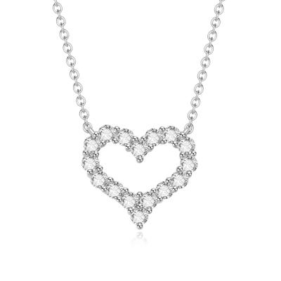Bonito 18k ouro de laboratório crescido diamantes pendente branco de laboratório crescido diamantes pendente joias bonitas forma de coração pendente