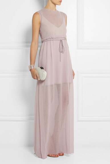 Women Transparent Chiffon Maxi Dress