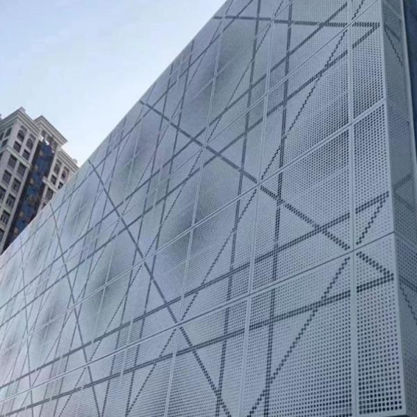 White Unitized Metal Curtain Wall Exterior Perforated Metal Panels