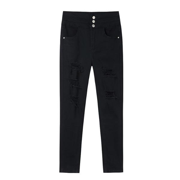 Calças de brim altas magros feitas sob encomenda da cintura da senhora Skinny Denim Pants de S-5XL
