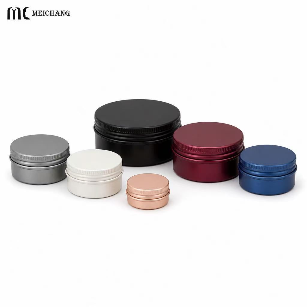 5-80g Refillable Round Aluminum Jar with Screw Lid for Solid Balm Packaging(MC-806)