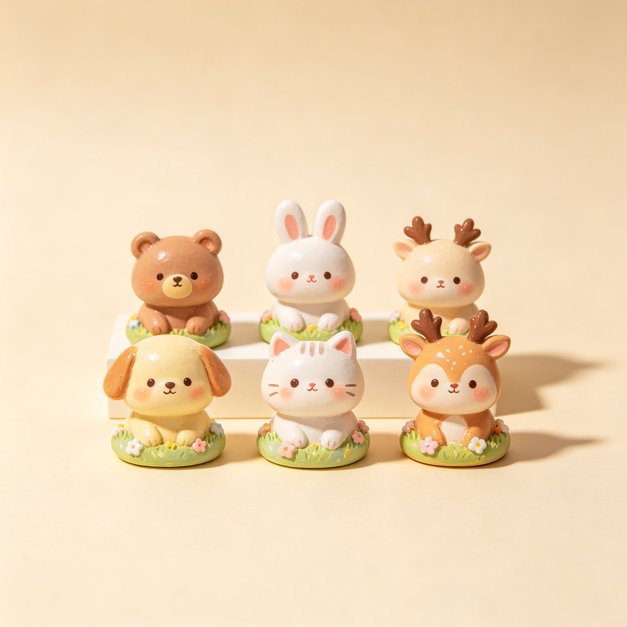 Custom Hand-Painted Anti-Drop Mini Resin Animal Figurines with 5 Classic Themed Collections Blind Box Ornaments