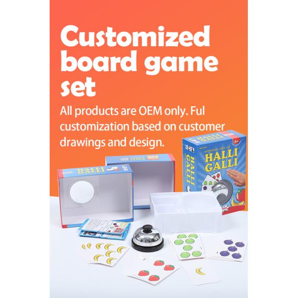 Halli Galli Jogos de Tabuleiro Educacional Set de papel revestido de 250g personalizado