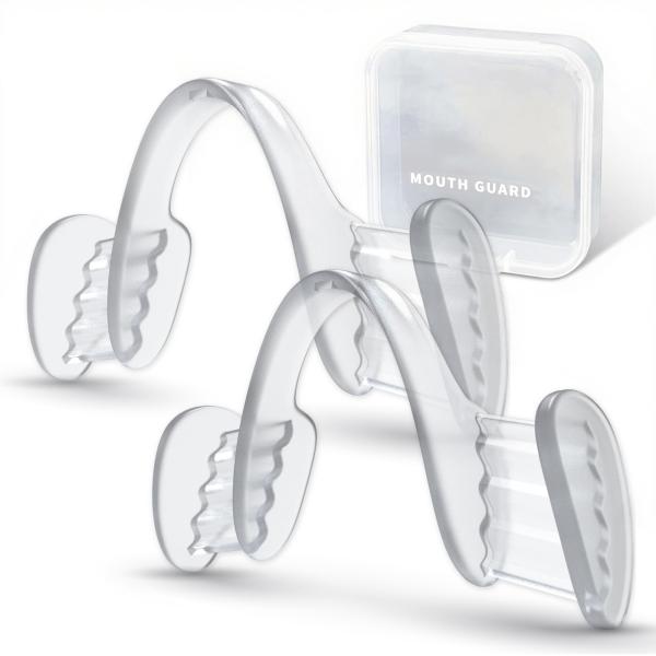 2set Mouth Guard To Stop Clenching Teeth At Night With Travel Hygiene Case BPA Free