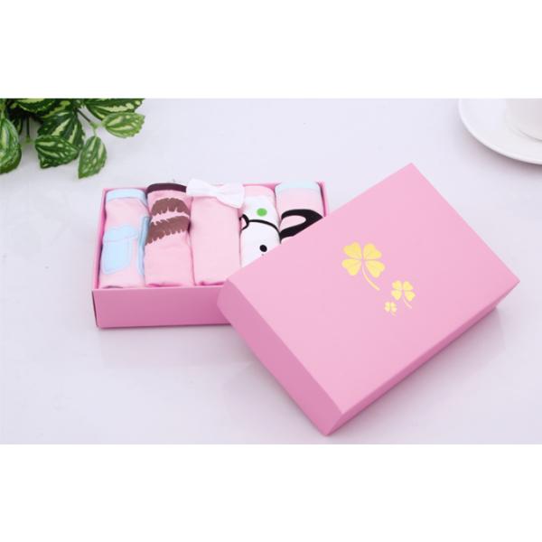 Hot Foil Stamping Underwear Packaging Box Corrugated Board Pink Color