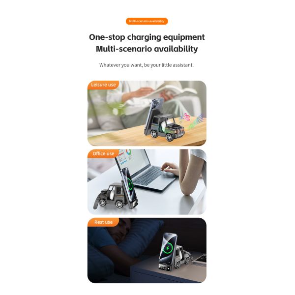 3 In 1 Wireless Charger Station Fast Charging 20W Output Power For Smartphones