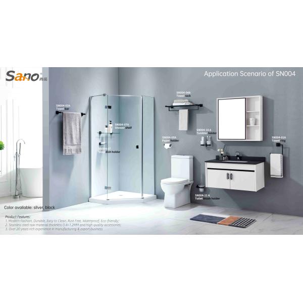 Four Pieces Bathroom Hardware Sets Shower 304 Stainless Steel Wall Mounted