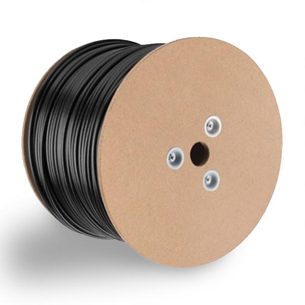0.50mm Solid Copper FTP CAT 5E Outdoor PE+PVC Black Waterproof Network Cable