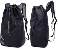 Mochila de bola esportiva de poliéster personalizada à prova d'água Mochila de malha com cordão