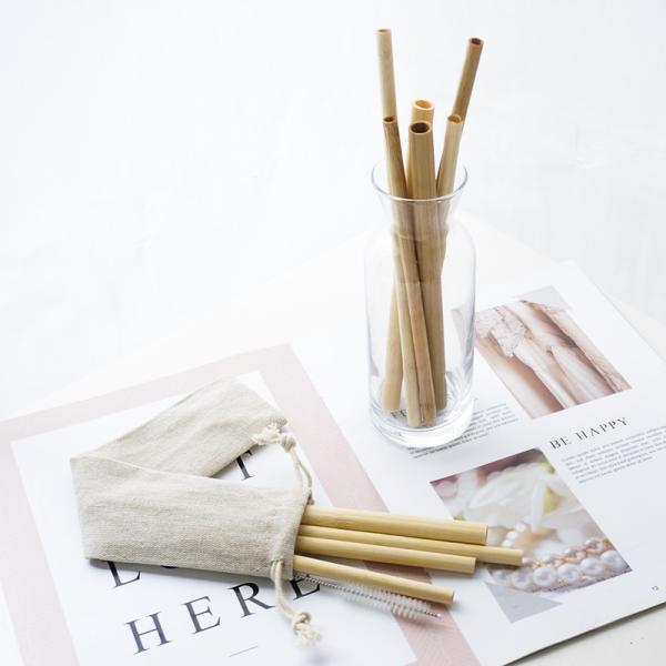 Eco Friendly Reusable Organic Bamboo Straw 20cm Length