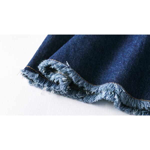 CF Buttons Ladies Dress Skirt Contrast Stripe Denim 100% Cotton Mid Length