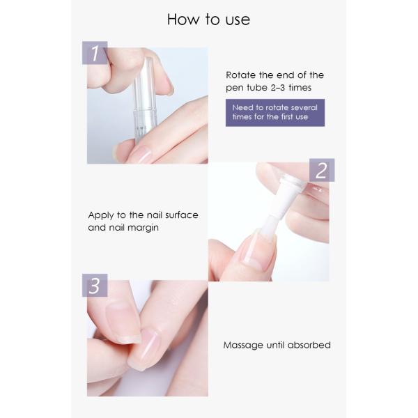 Fácil de aplicar pluma de aceite de la cutícula de las uñas vacía 3ml plástico de formato de tubo de cepillo torcer la pluma de cepillo para el aceite hidratante de la cutícula de las uñas