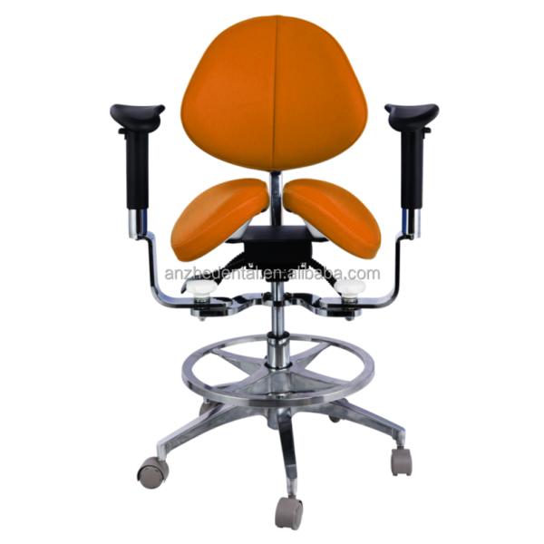 Эргономическое разделенное сиденье для седла стоматологический стул роскошный микроволокнистый кожаный стоматологический вращающийся сиденье