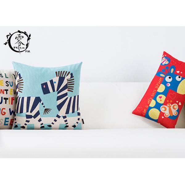 Cute Cartoon Anamal Throw Silk Cotton Pillow Linen Decorative Cushion Cover Pillowcase For Sofa