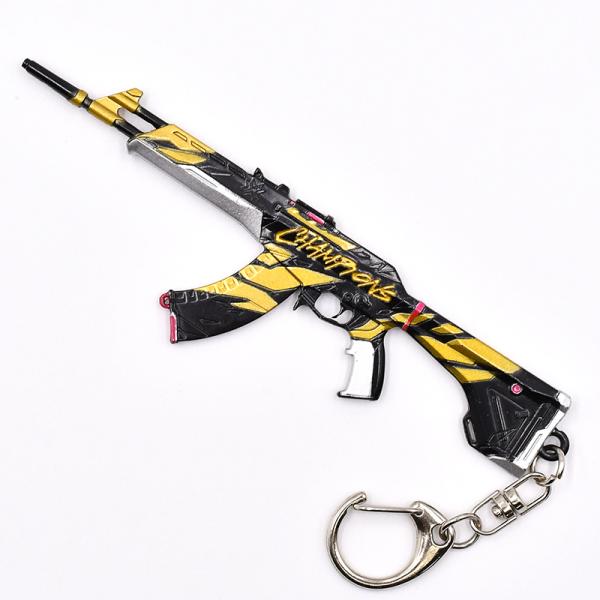 Gold mini metal gun model Prime Vandal Keychain Metal crafts Valorant shoot game gear gift decoration art