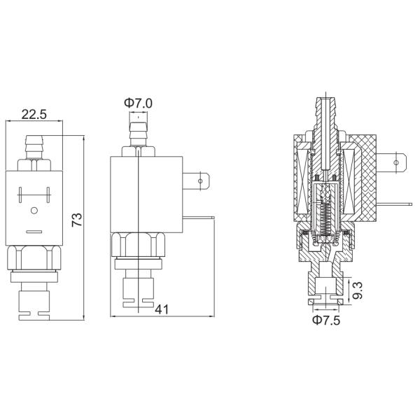 2/2 Way Normally Open Espresso Coffee Maker Brass Solenoid Valve For Coffee Machines