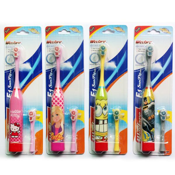2XAAbattery Toothbrush Companies Kid Electric Toothbrush with Dupont nylon