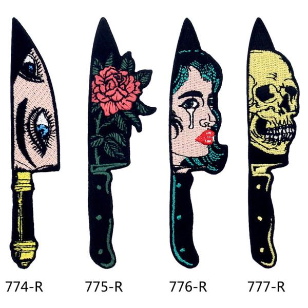 ODM OEM Dagger Shape Embroidered Clothing Badges Patches